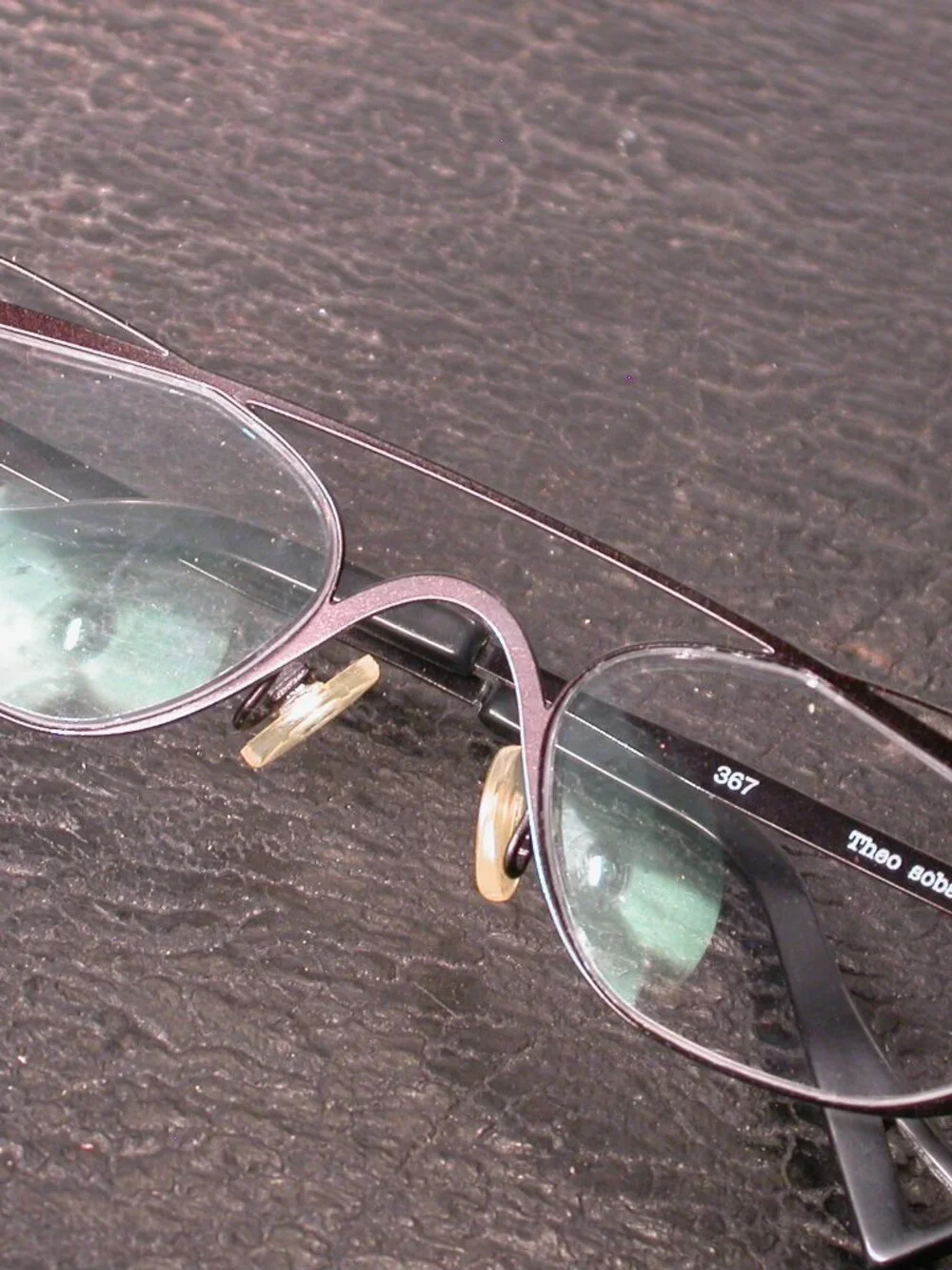 Theo Soba Dark Purple Black Modern Art Eyeglasses Spectacles  Made in Belgium